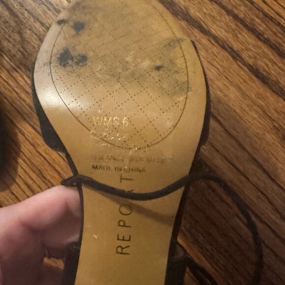 Report Mariachi Black Suede Leather Lace-Up Heels - Picture 5 of 7